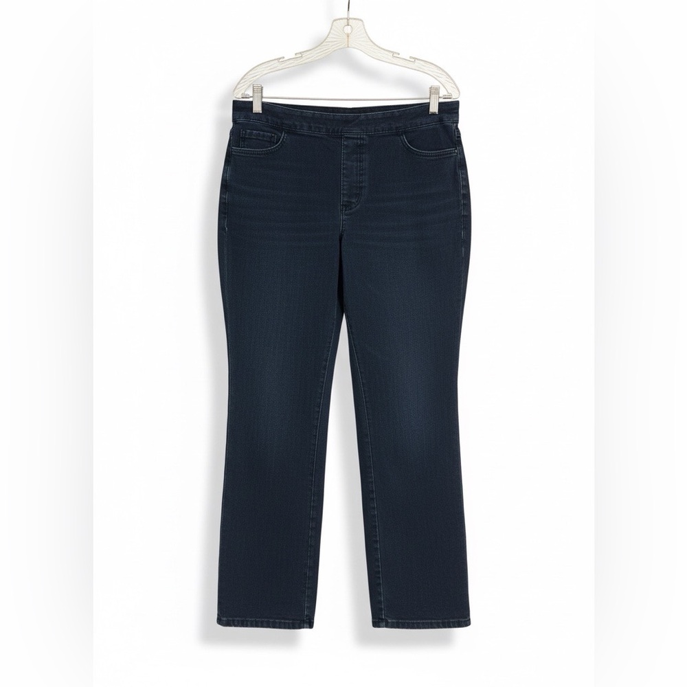 Isaac Mizrahi Live! Pull-On Straight Leg Jeans – Size 12
